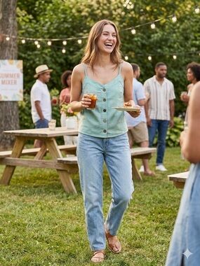 Sage Green Linen Button Front Tank Top